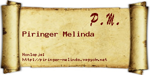 Piringer Melinda névjegykártya