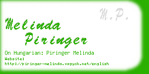 melinda piringer business card